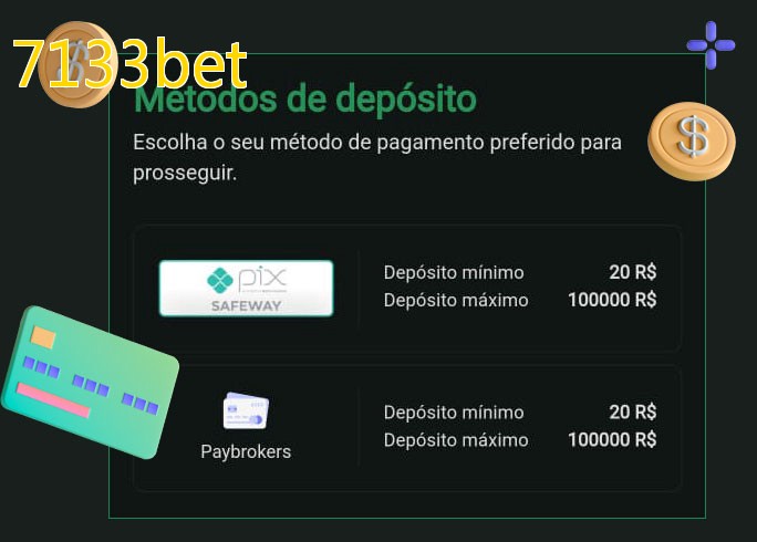 O cassino 7133betbet oferece uma grande variedade de métodos de pagamento